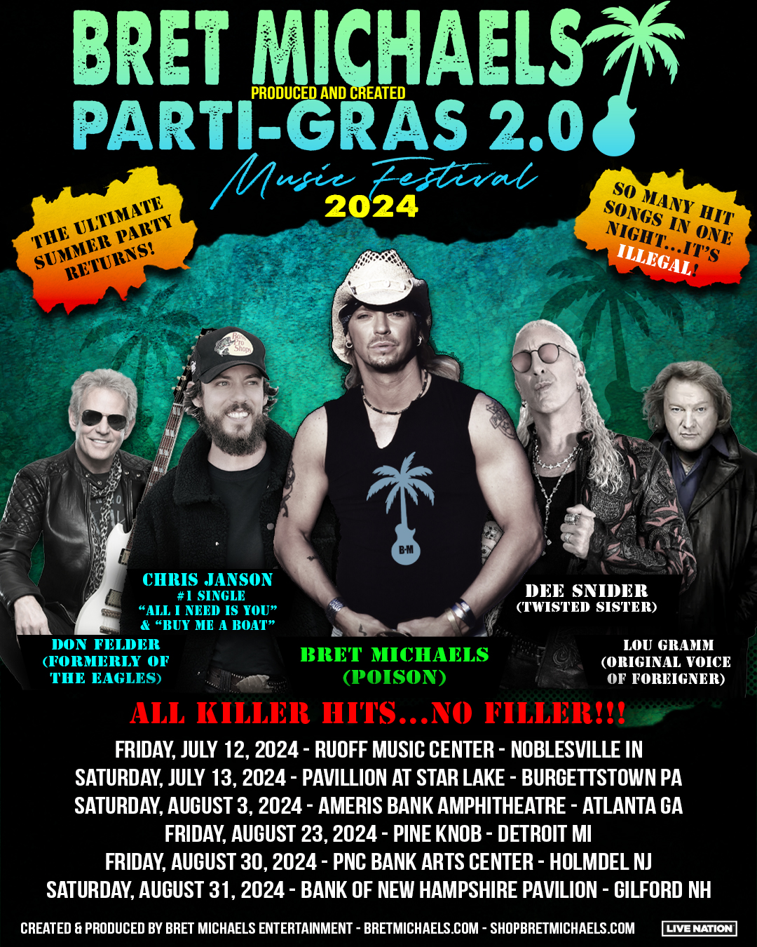 PartiGras 2.0 Tickets are ON SALE! Get yours today! Bret Michaels